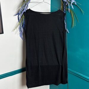 Eileen Fisher Black Rounded Neck Sleeveless Top